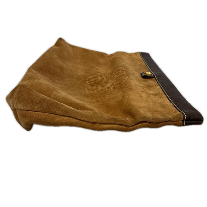 Loewe Clutch Embossed Anagram Suede Leather Vintage Brown — view 2