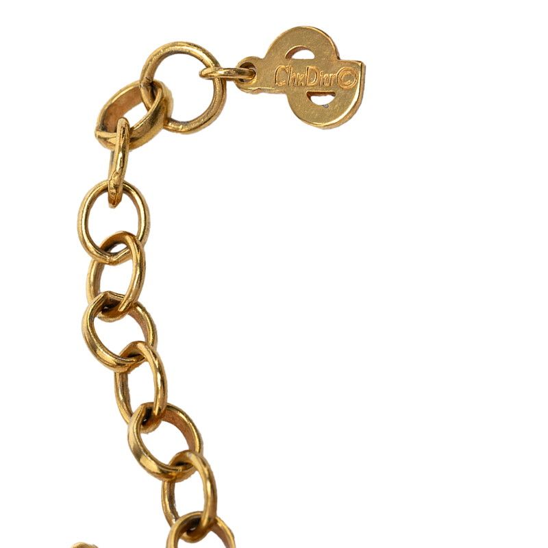 Dior Logo Necklace Gold Black Plated — view 5