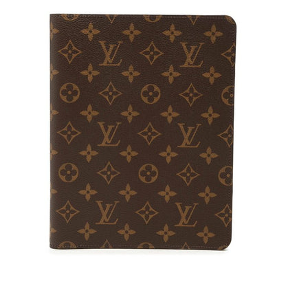 Louis Vuitton Monogram Agenda Bureau Cover Note Brown Leather