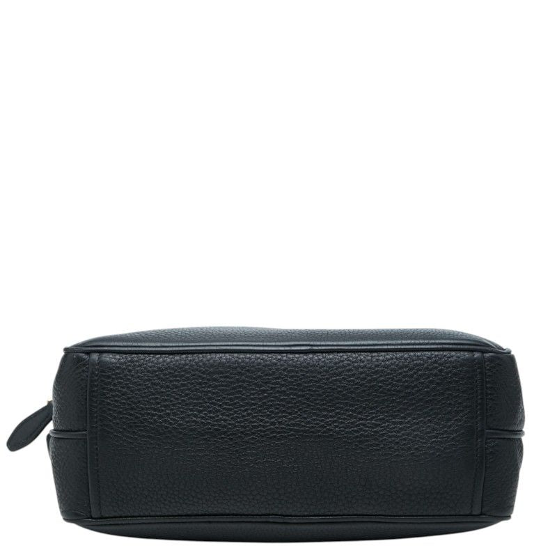 Prada Logo Crossbody Shoulder Bag Black Leather — view 3