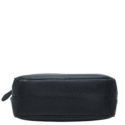 Prada Logo Crossbody Shoulder Bag Black Leather — view 3