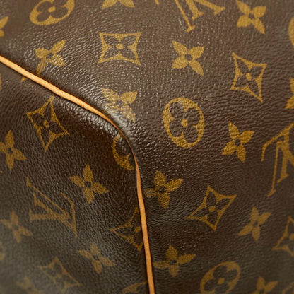 Louis Vuitton Monogram Keepall 60 Boston Bag Brown Leather — view 7