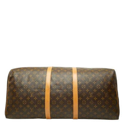 Louis Vuitton Monogram Keepall 60 Boston Bag Brown Leather — view 3