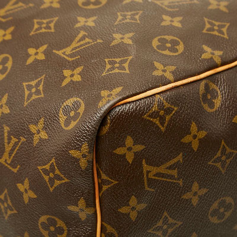 Louis Vuitton Monogram Keepall 60 Boston Bag Brown Leather — view 4