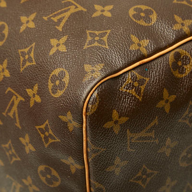 Louis Vuitton Monogram Keepall 60 Boston Bag Brown Leather — view 6