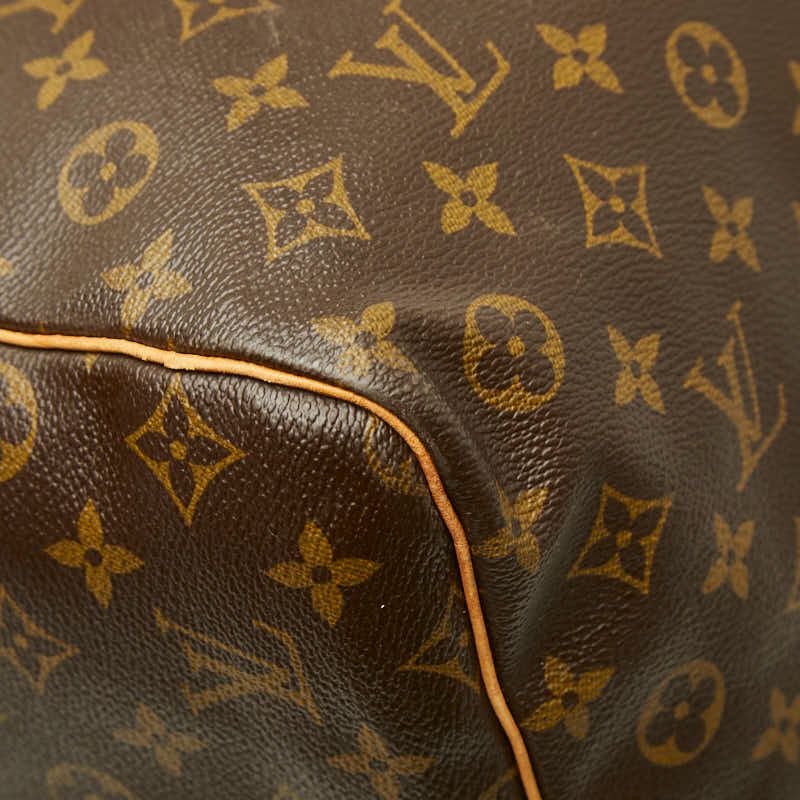 Louis Vuitton Monogram Keepall 60 Boston Bag Brown Leather — view 5