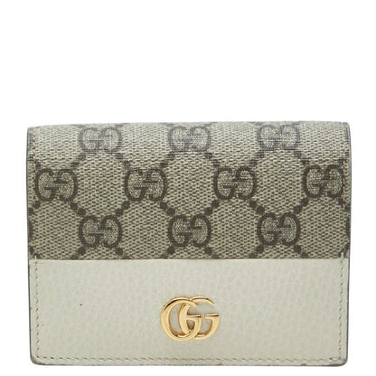Gucci GG Supreme Bifold Wallet Beige White Leather