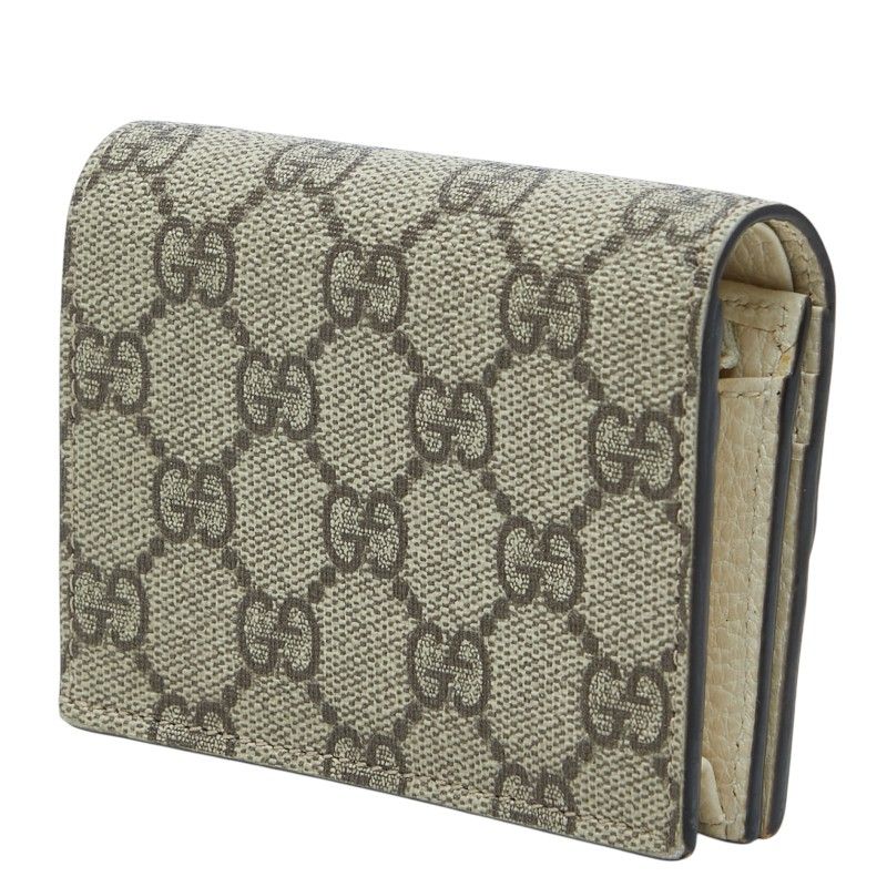 Gucci GG Supreme Bifold Wallet Beige White Leather — view 2