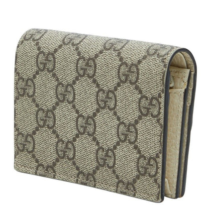 Gucci GG Supreme Bifold Wallet Beige White Leather — view 2