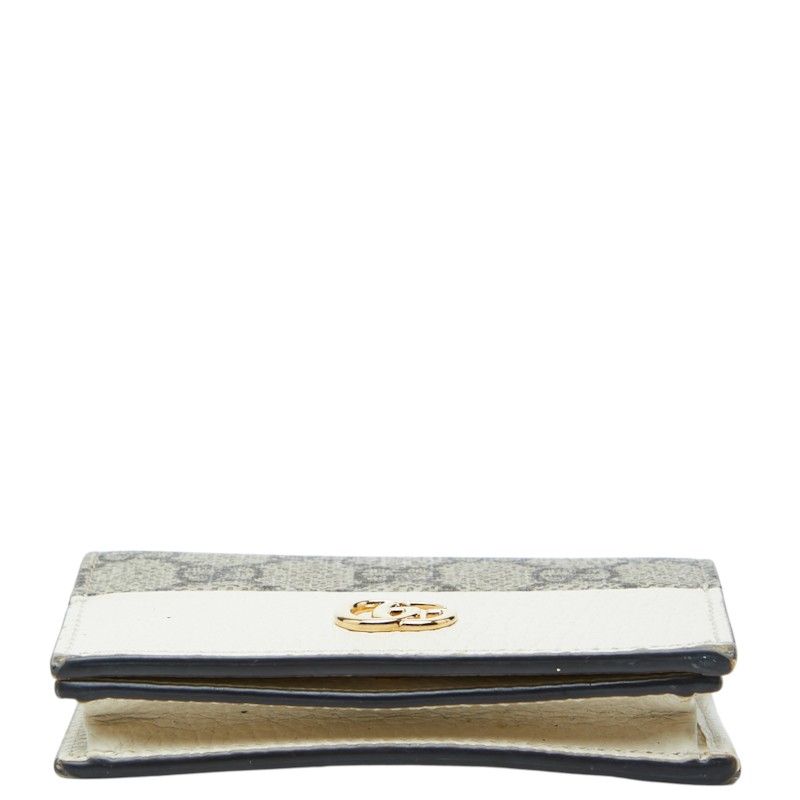 Gucci GG Supreme Bifold Wallet Beige White Leather — view 3