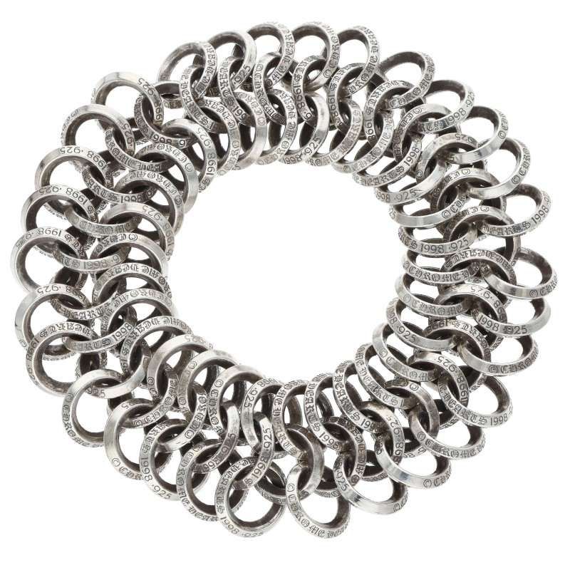 Chrome Hearts Dbl Mesh Low 2 B Ring Double Low Silver Bracelet — view 5