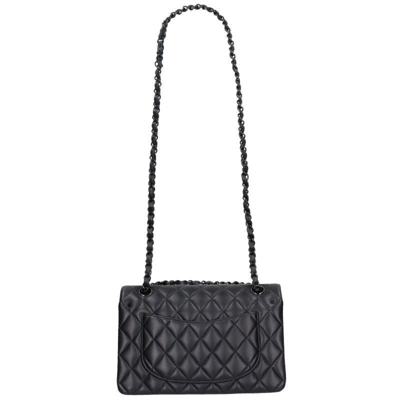 Chanel Quilted 23 So Black Double Flap Chain Leather Shoulder Bag 23 — view 2