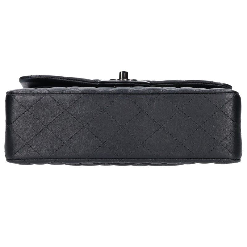 Chanel Quilted 23 So Black Double Flap Chain Leather Shoulder Bag 23 — view 4