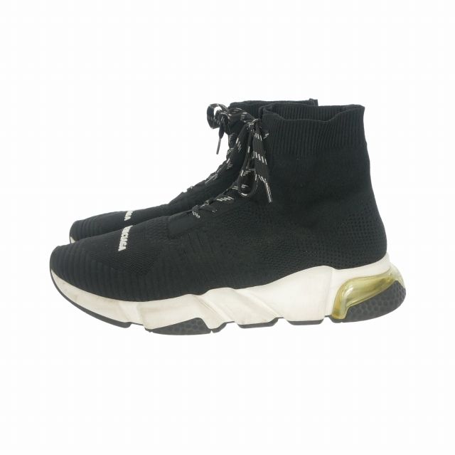 Balenciaga Speed Lace-up Trainer Sneakers Black — view 2