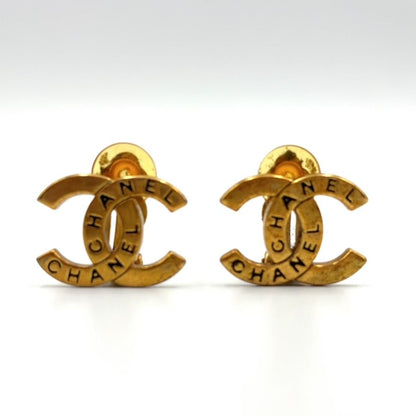 Chanel Logo CC Gold Plated Earrings — view 6