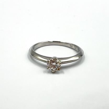 Tiffany & Co Solitaire Diamond Clear Silver Ring