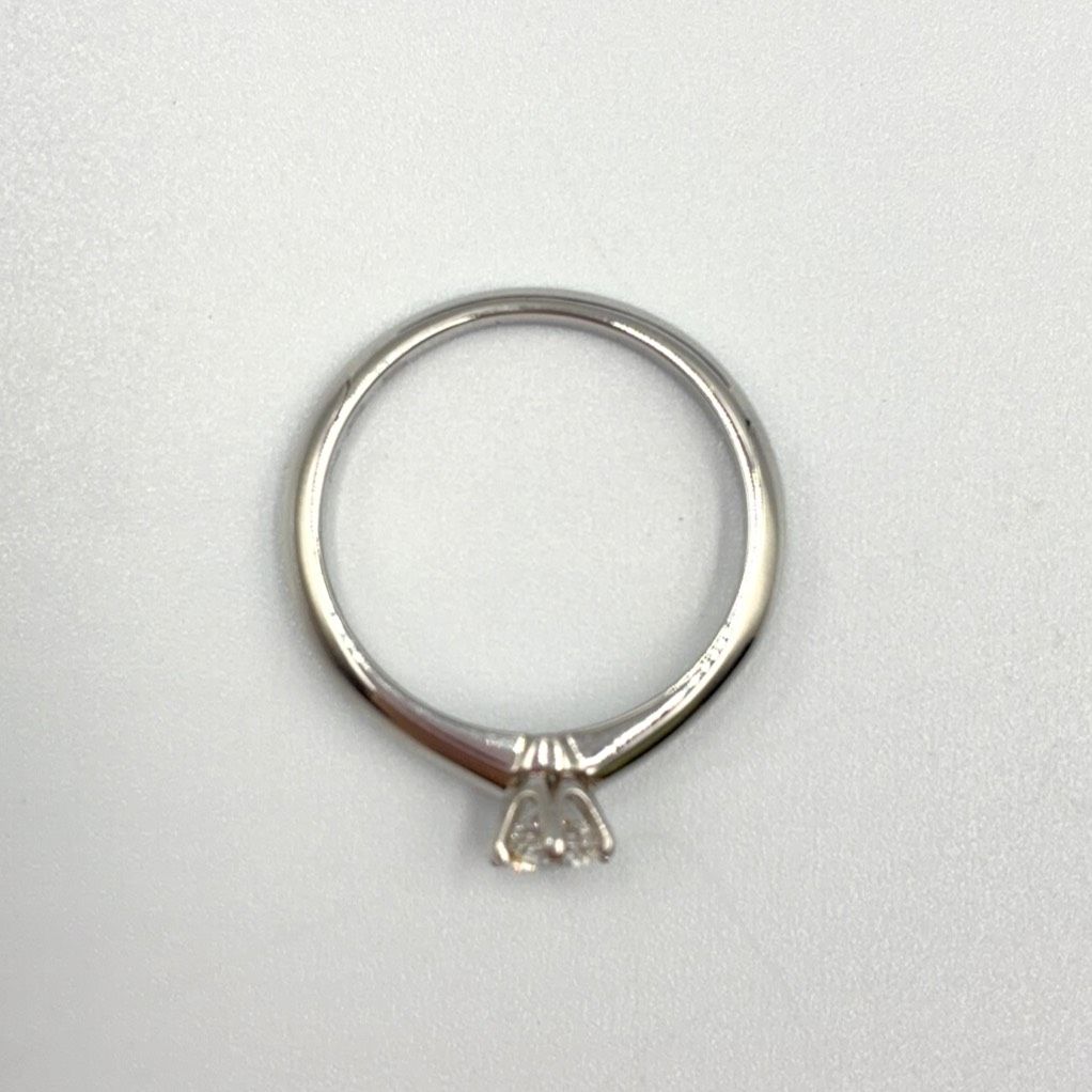 Tiffany & Co Solitaire Diamond Clear Silver Ring — view 5