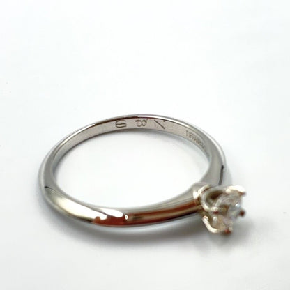 Tiffany & Co Solitaire Diamond Clear Silver Ring — view 3