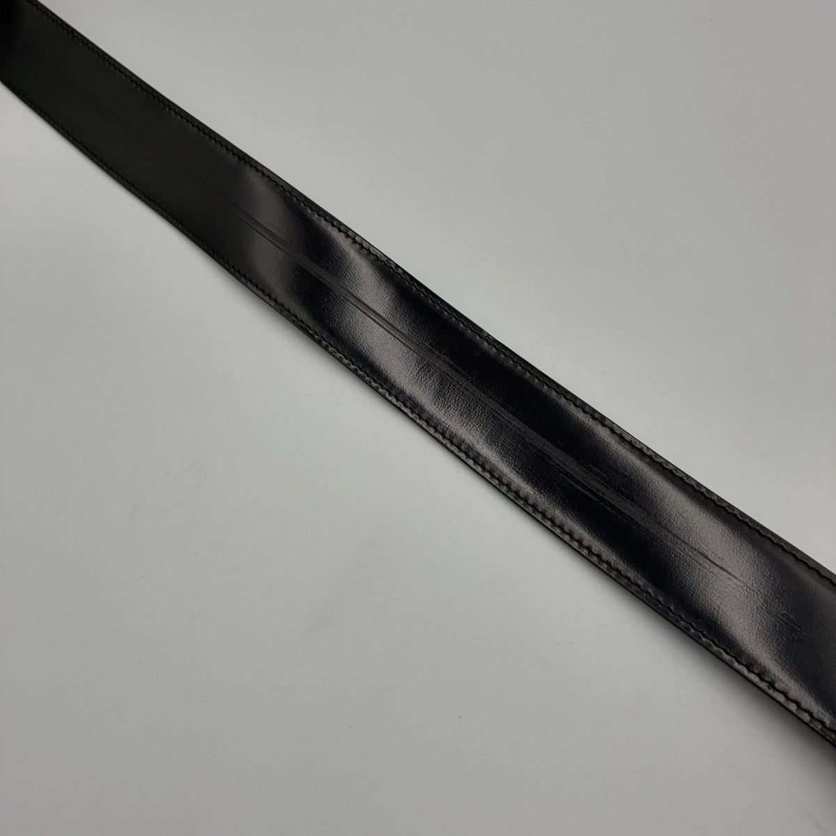 Fendi FF Logo Leather Black Belt Silver — view 6