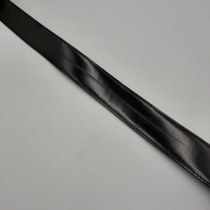 Fendi FF Logo Leather Black Belt Silver — view 6