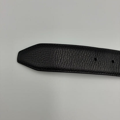 Fendi FF Logo Leather Black Belt Silver — view 8