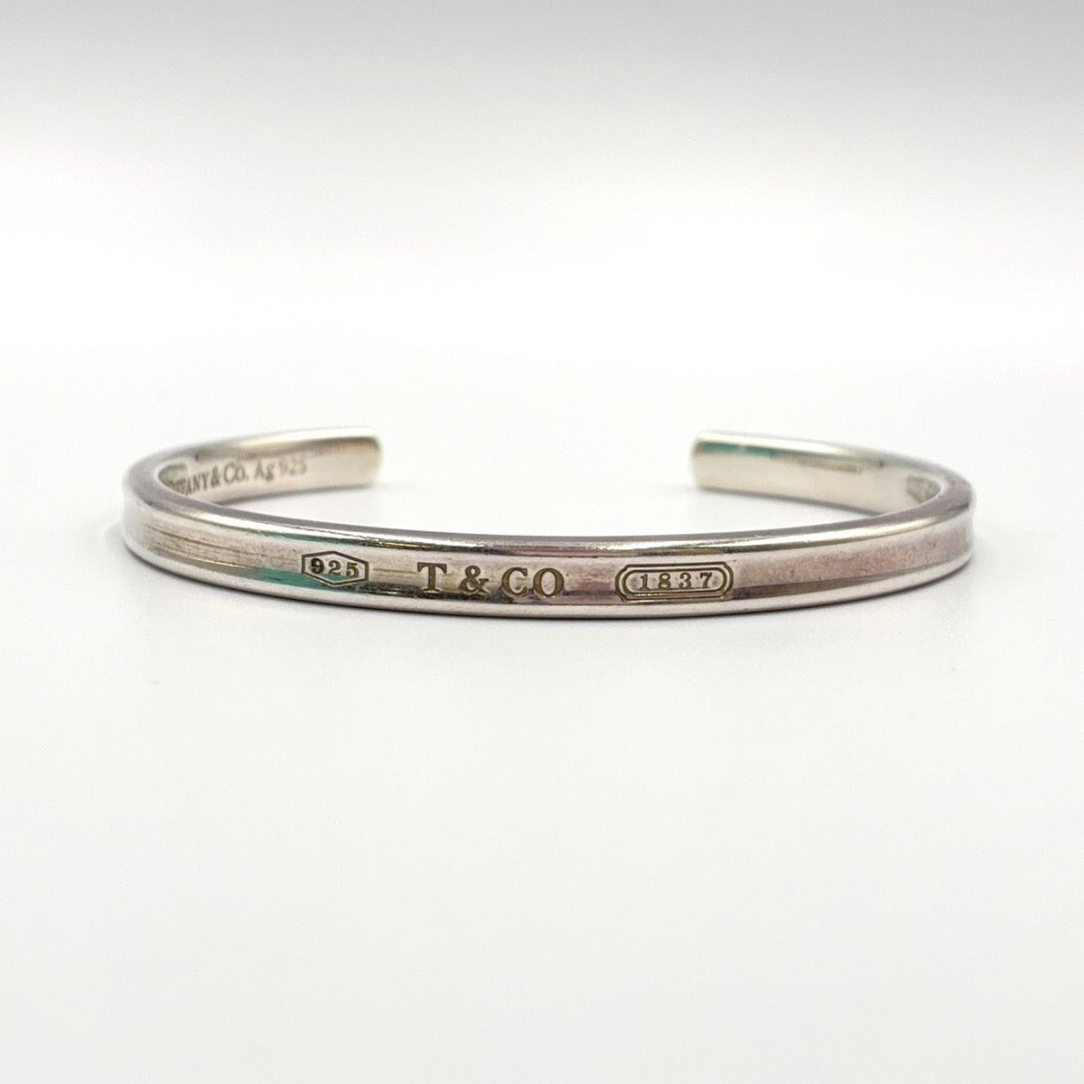 Tiffany & Co 1837 Cuff Silver Narrow Bangle Bracelet