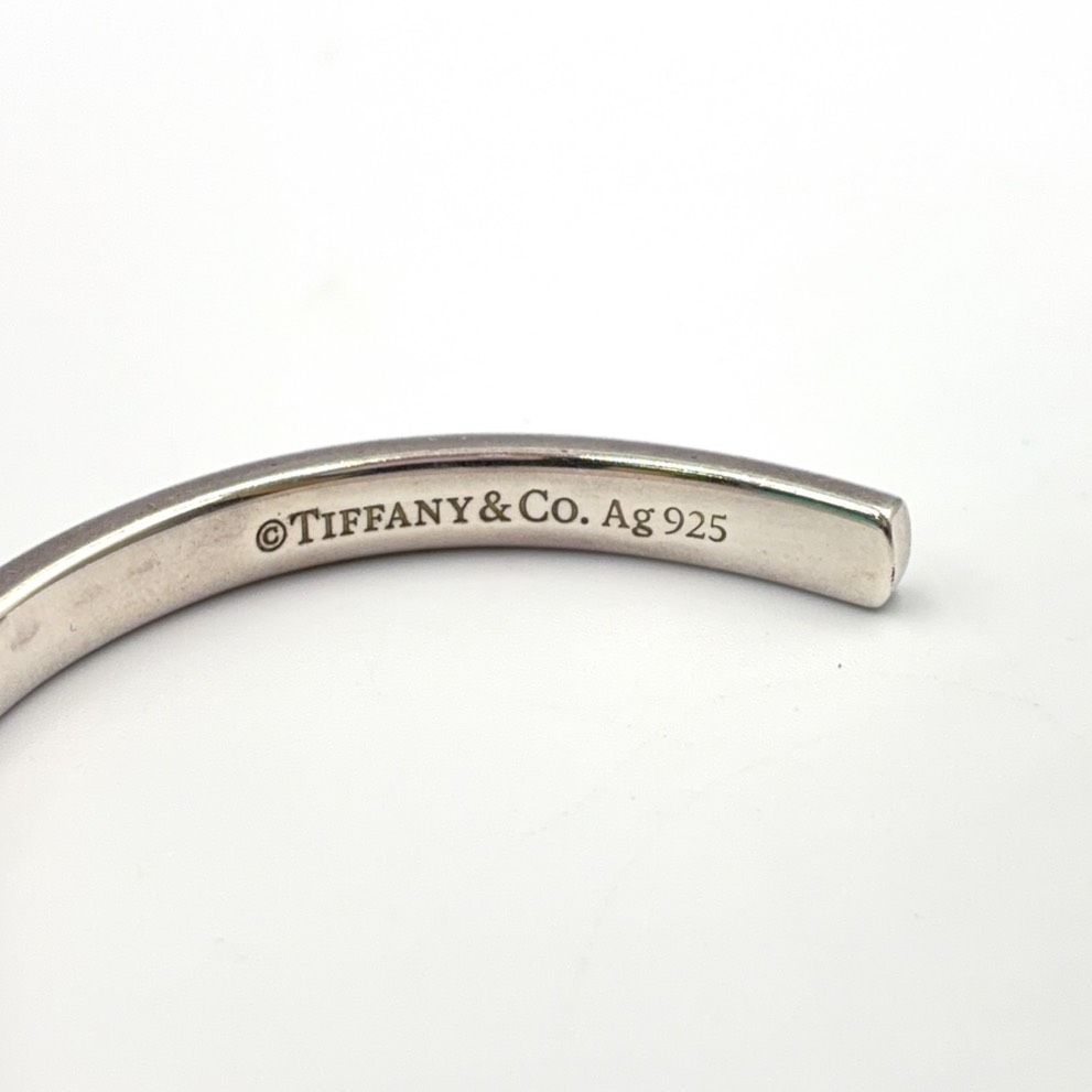 Tiffany & Co 1837 Cuff Silver Narrow Bangle Bracelet — view 5