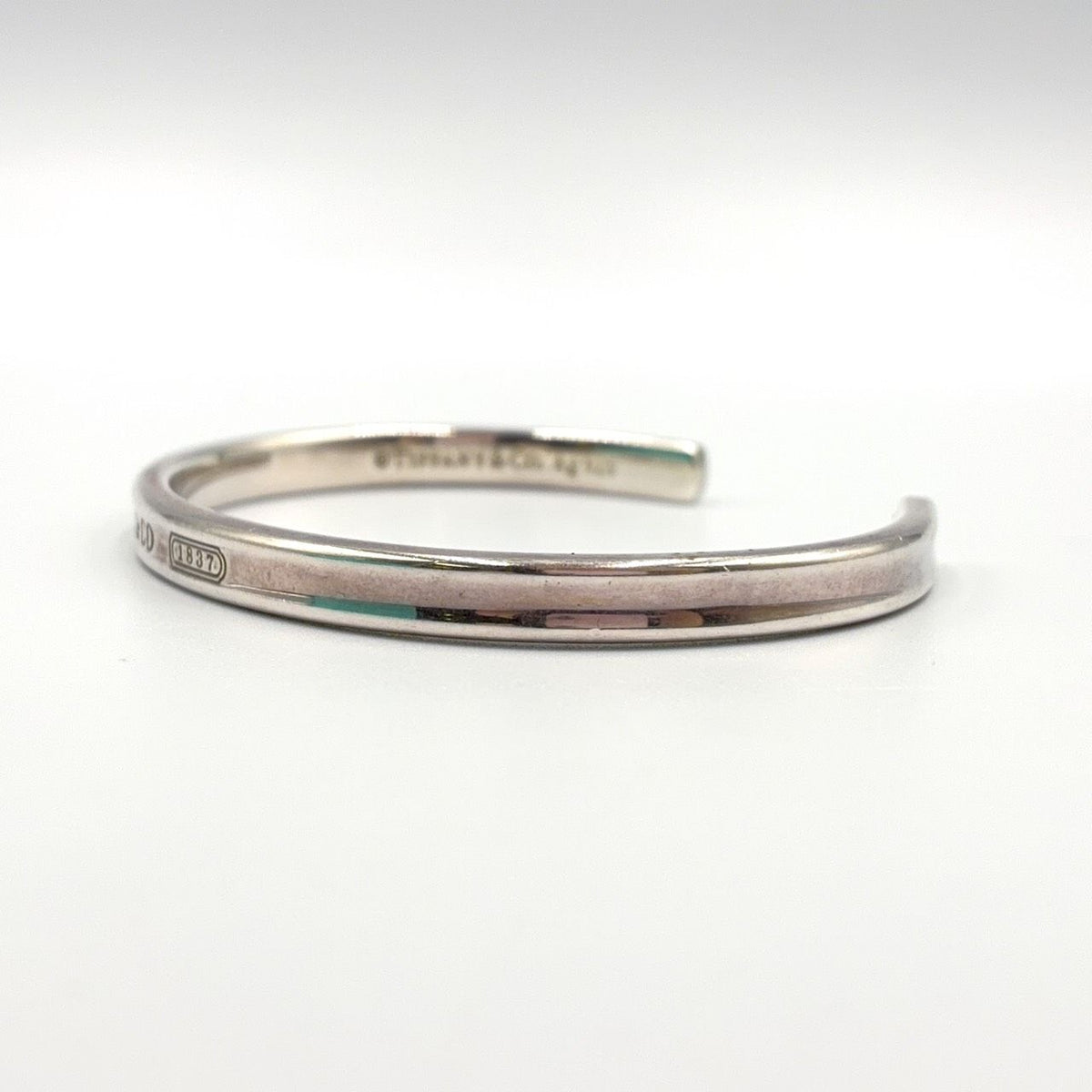 Tiffany & Co 1837 Cuff Silver Narrow Bangle Bracelet — view 2