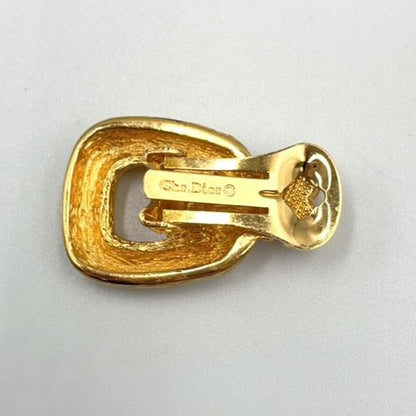 Dior Twist Door Knocker Shape Gold Plated Earrings — view 3