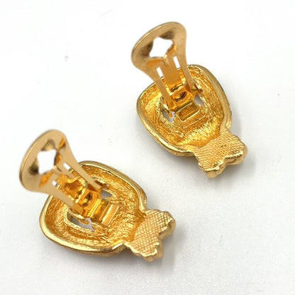 Dior Twist Door Knocker Shape Gold Plated Earrings — view 6