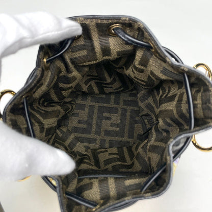 Fendi Handbag Montresor Mini Fendace Drawstring Fabric Black Multicolor — view 7