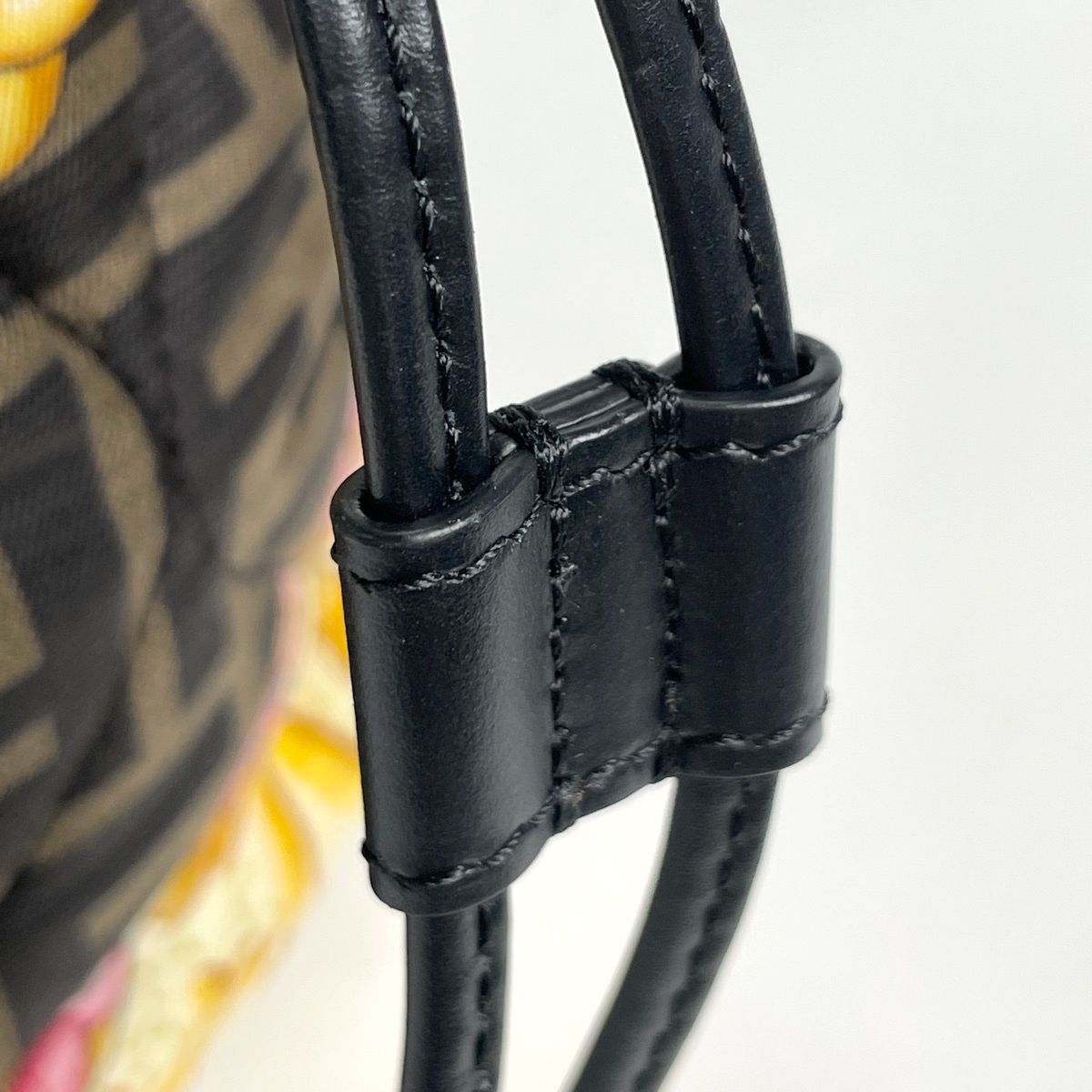 Fendi Handbag Montresor Mini Fendace Drawstring Fabric Black Multicolor — view 5