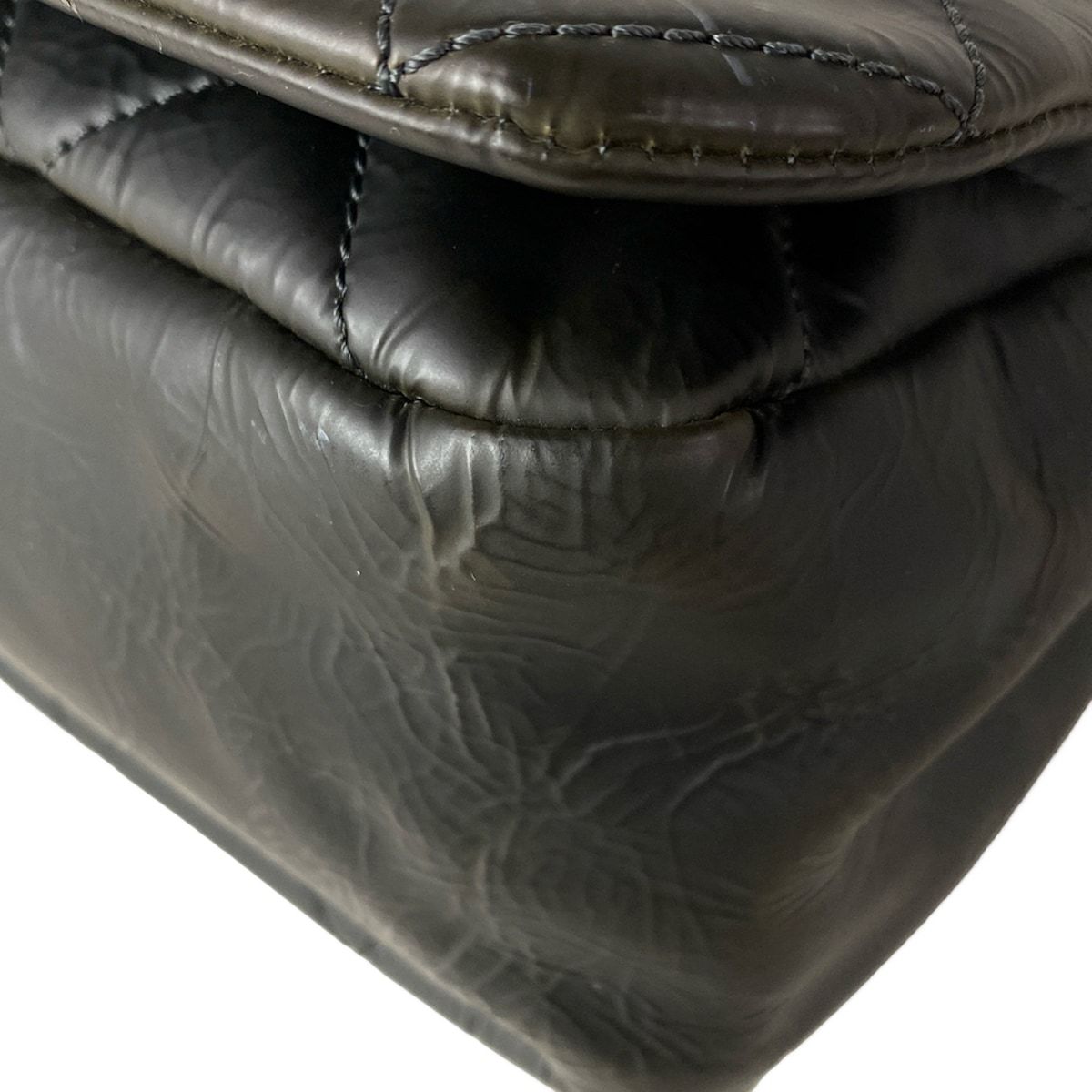 Chanel Shoulder Bag Maxi Quilted Gray Chain Silver — view 7