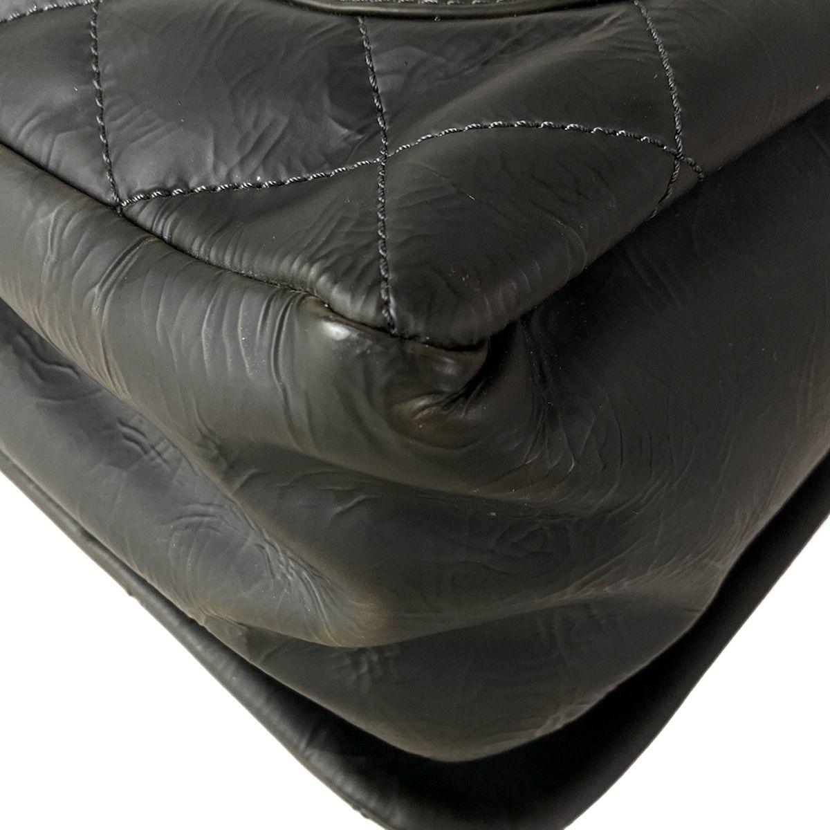 Chanel Shoulder Bag Maxi Quilted Gray Chain Silver — view 8