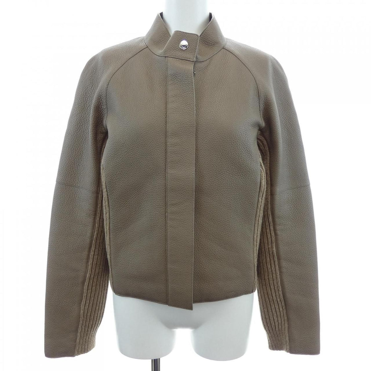 Hermes Leather Jacket Beige
