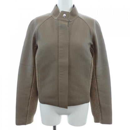 Hermes Leather Jacket Beige