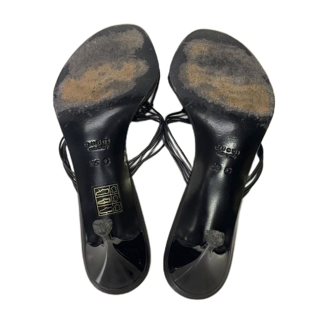 Gucci Braided Leather Sandals Pumps Mules Black Heels — view 8