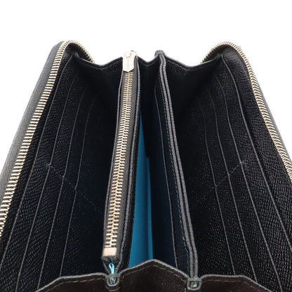 Bvlgari Man Zip Wallet Zip Around Leather Black Silver — view 6
