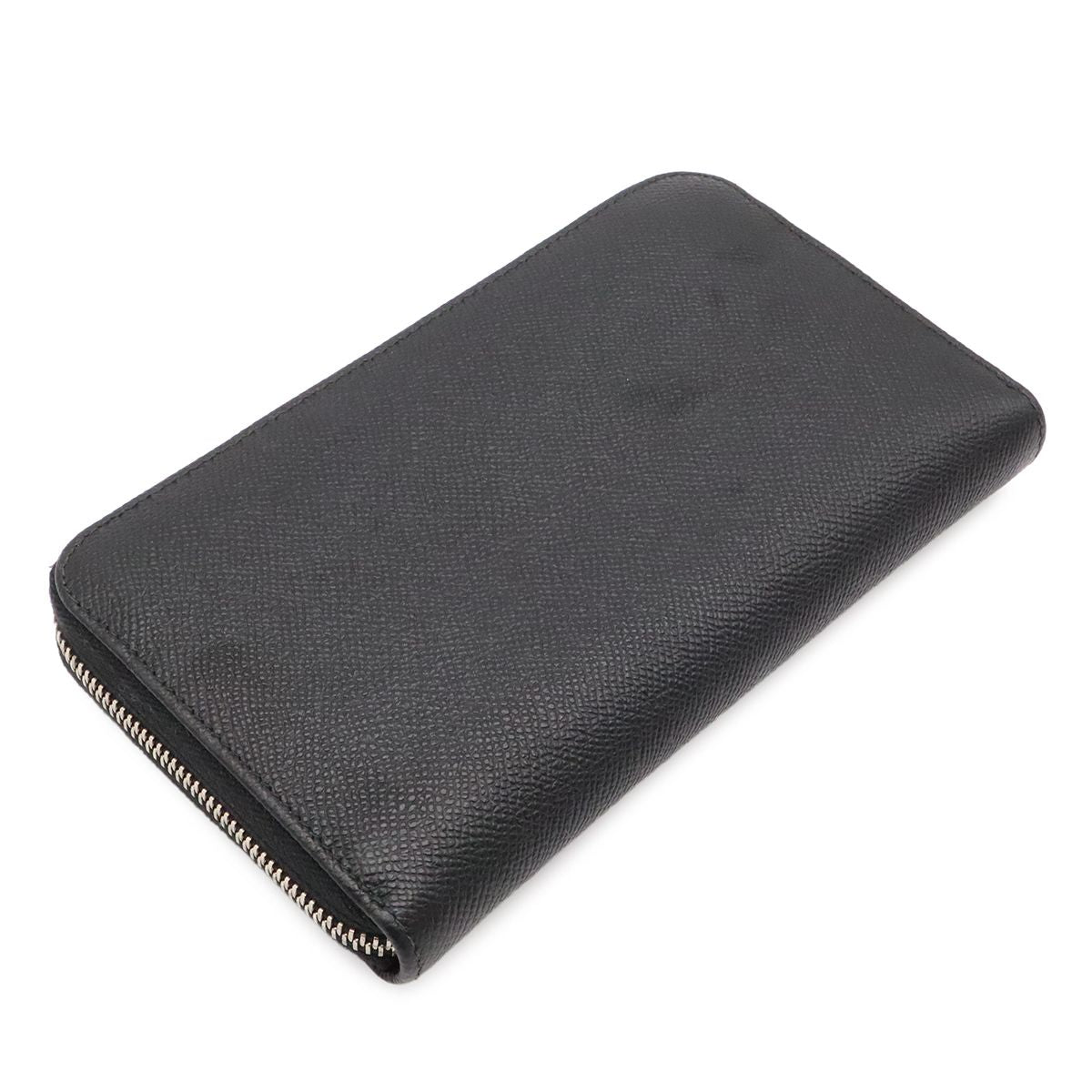 Bvlgari Man Zip Wallet Zip Around Leather Black Silver — view 2