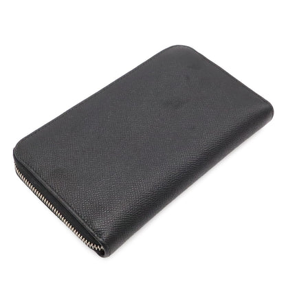 Bvlgari Man Zip Wallet Zip Around Leather Black Silver — view 2