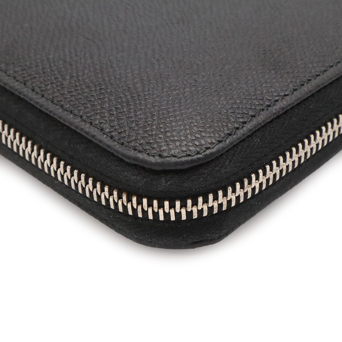 Bvlgari Man Zip Wallet Zip Around Leather Black Silver — view 3