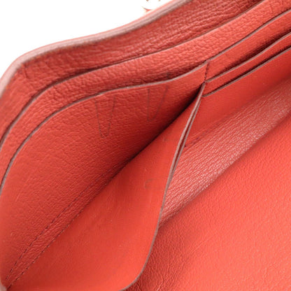 Hermes Kelly Wallet Flag Bifold Bicolor Veau Epsom Corail Flamingo Silver Mark — view 8