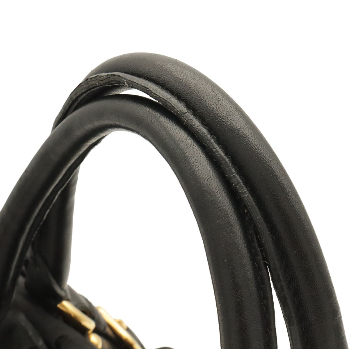 Prada Tessuto Gathered Tote 2-Way Shoulder Bag Crossbody Nylon Nero Black Gold — view 5