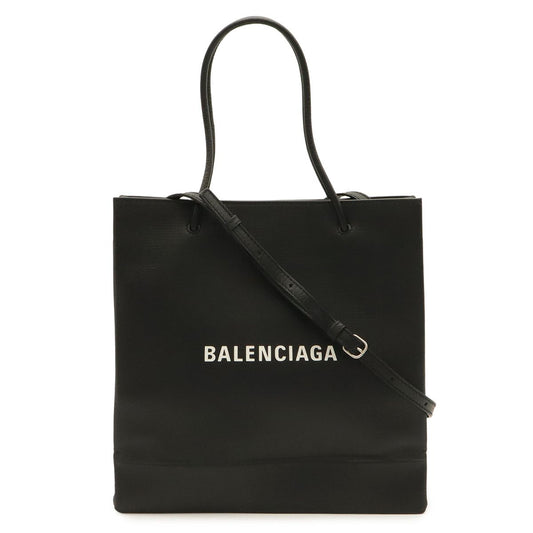 Balenciaga Logo Shopping Tote S 2-Way Shoulder Bag Crossbody Leather Black