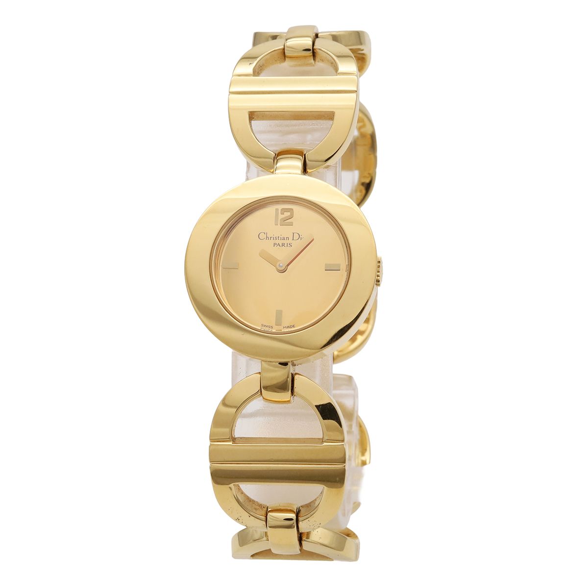 Dior Malice Round Gold Dial Quartz Watch