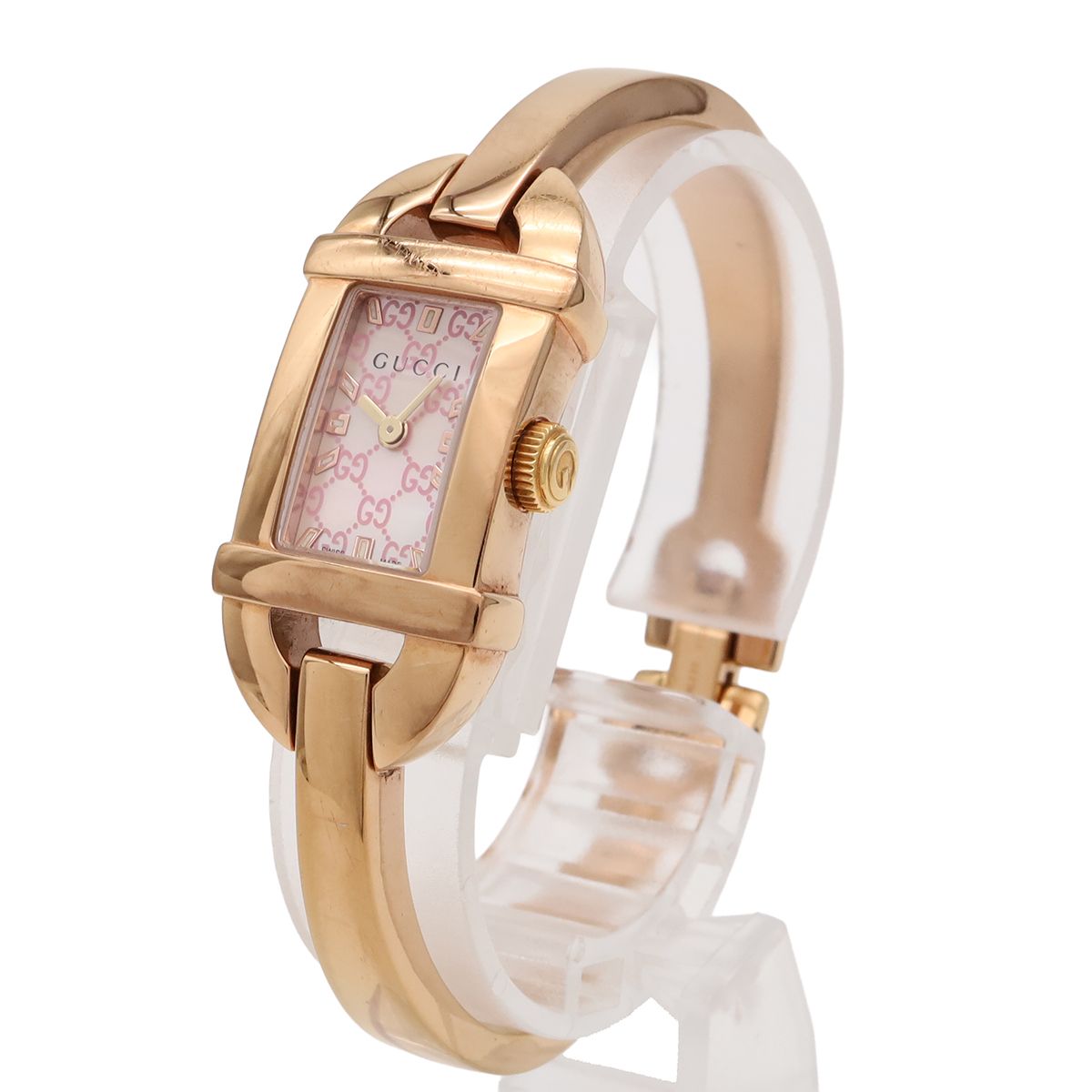 Gucci Bangle Watch Pink Shell Dial Sherry Line Pgp Quartz — view 2