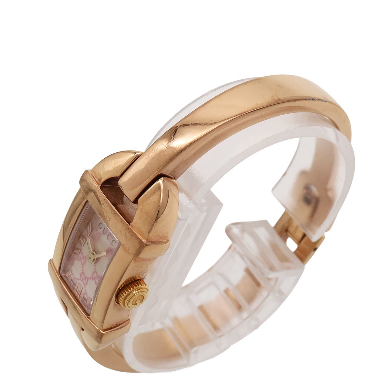 Gucci Bangle Watch Pink Shell Dial Sherry Line Pgp Quartz — view 6