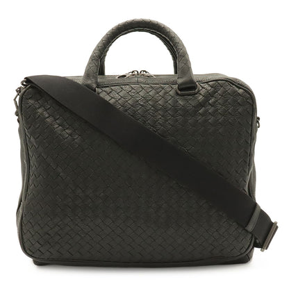 Bottega Veneta Intrecciato Business 2-Way Shoulder Bag Leather Black