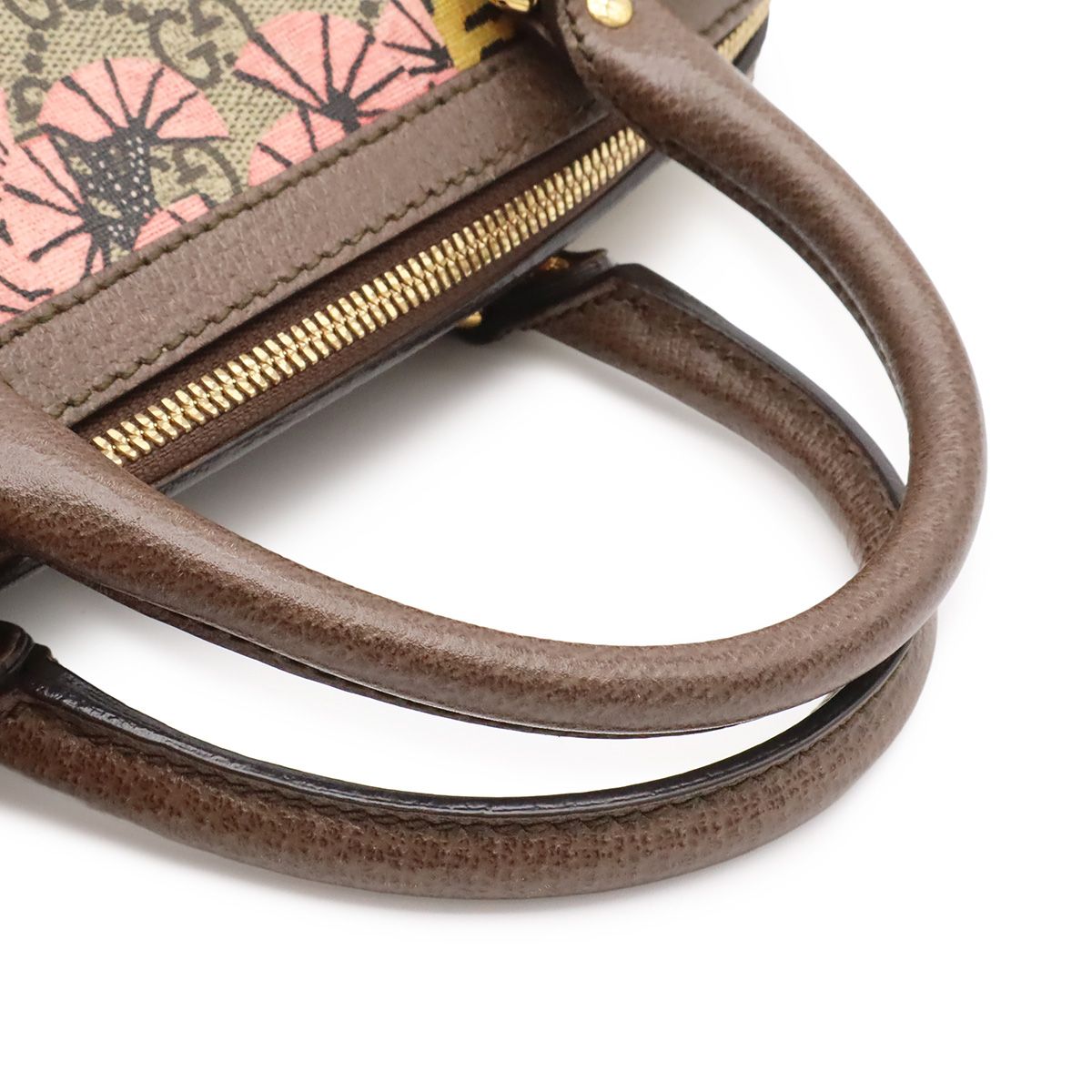 Gucci GG Supreme Bengal Tiger Mini Boston Bag 2-Way Leather Beige Brown — view 4