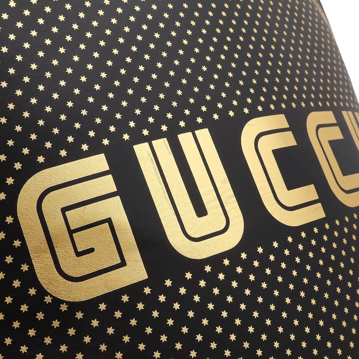 Gucci Guccy Backpack Star Pattern Leather Black Gold — view 8